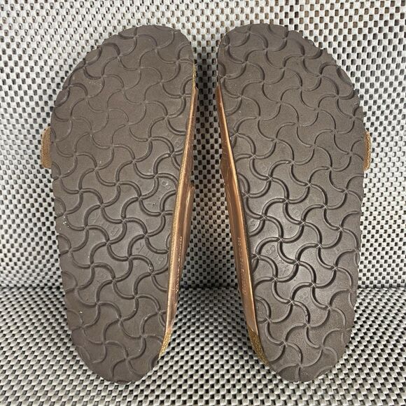 Birkenstock Arizona Sandals 37 L6 M4 Metallic Copper Buckle Made In Germany - Picture 15 of 15